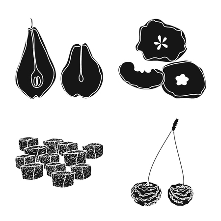 Vector illustration of vitamin  and nature   sign. Collection of vitamin  and dried  vector icon for stock.のイラスト素材