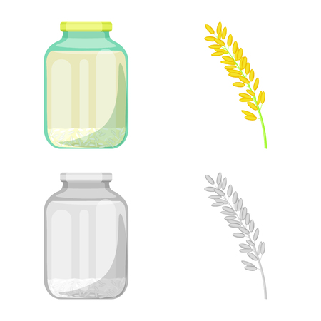 Vector illustration of crop and ecological icon. Collection of crop and cooking stock vector illustration.のイラスト素材