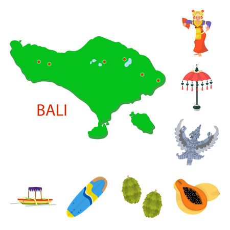 Isolated object of bali and indonesia symbol. Set of bali and caribbean stock vector illustration.のイラスト素材