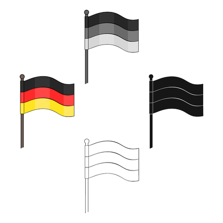Flag, single icon in cartoon,black style.Flag vector symbol stock illustration web.のイラスト素材