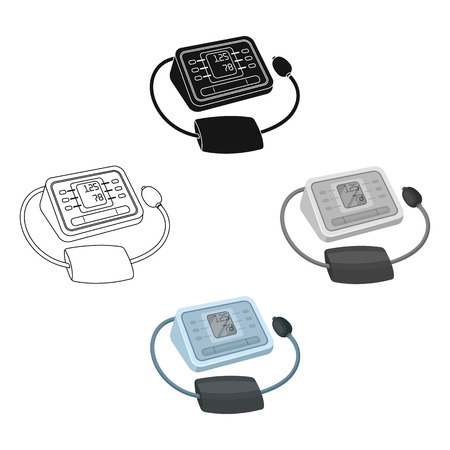 Medical tonometer.Old age single icon in cartoon,black style vector symbol stock illustration web.のイラスト素材