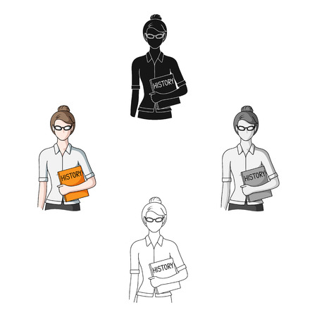 Teacher.Professions single icon in cartoon,black style vector symbol stock illustration web.のイラスト素材