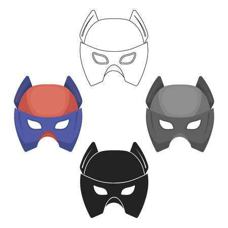 Full head mask icon in cartoon,black style isolated on white background. Superhero s mask symbol stock vector illustration.のイラスト素材