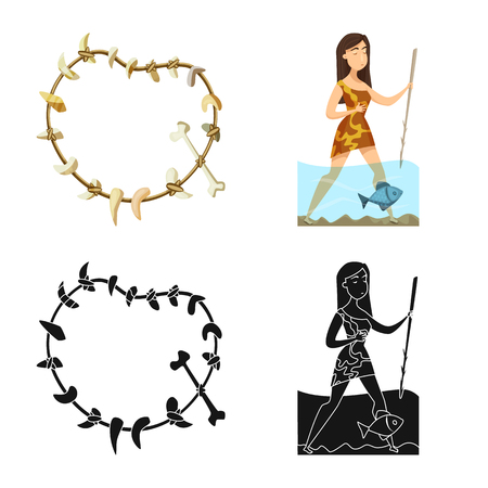 Vector illustration of evolution  and prehistory sign. Collection of evolution  and development  stock vector illustration.のイラスト素材