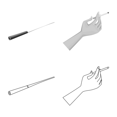 Vector illustration of refuse and stop icon. Set of refuse and habit stock symbol for web.のイラスト素材