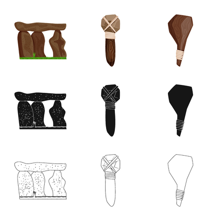 Isolated object of evolution  and prehistory sign. Set of evolution  and development  stock vector illustration.のイラスト素材