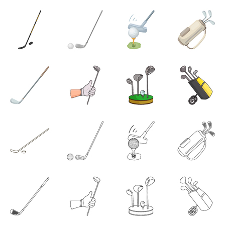 Vector illustration of  and stick sign. Set of  and golf  stock vector illustration.のイラスト素材