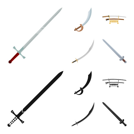 Isolated object of sword and blade symbol. Collection of sword and game  stock symbol for web.のイラスト素材