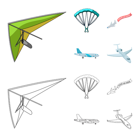 Isolated object of transport and object. Collection of transport and gliding  stock symbol for web.のイラスト素材