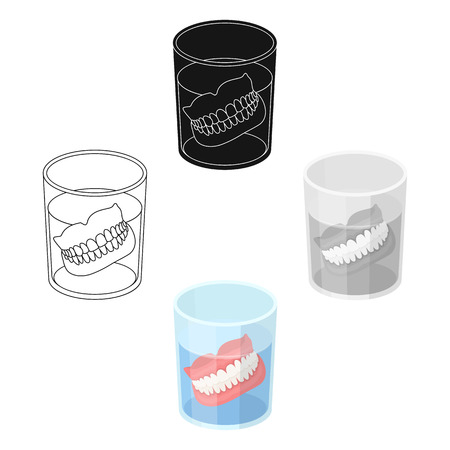 Dentures.Old age single icon in cartoon,black style vector symbol stock illustration web.のイラスト素材