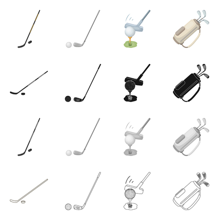 Vector design of  and stick sign. Collection of  and golf  stock vector illustration.のイラスト素材