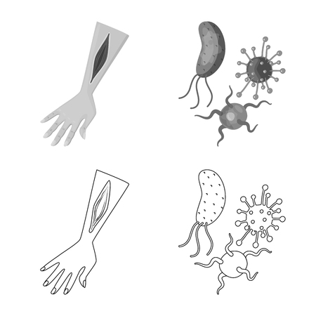 Vector design of medical and pain. Collection of medical and disease vector icon for stock.のイラスト素材