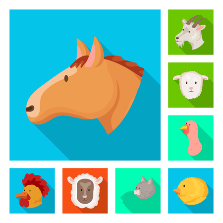 Vector illustration of agriculture and breeding symbol. Set of agriculture and organic  vector icon for stock.のイラスト素材