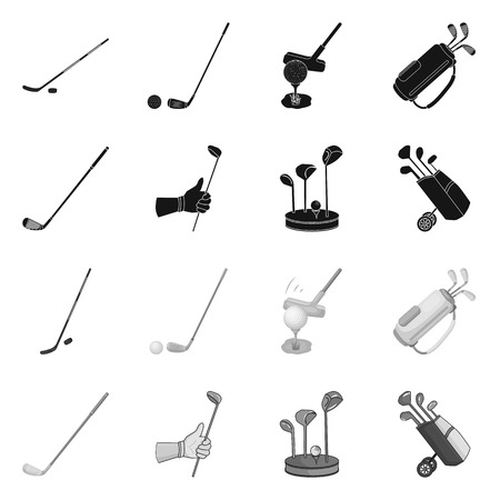 Vector illustration of  and stick. Collection of  and golf  vector icon for stock.のイラスト素材