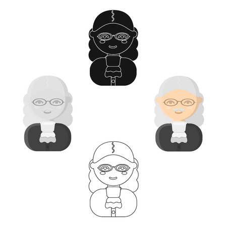 Judge cartoon,black icon. Illustration for web and mobile design.のイラスト素材