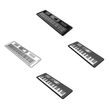Keyboard electronic musical instrument. Synthesizer of melody single icon in cartoon,black style vector symbol stock illustration web.のイラスト素材