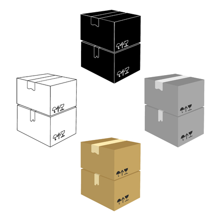 Packaged boxes with goods. Logistics delivery single icon in cartoon,black style isometric vector symbol stock illustration web.のイラスト素材