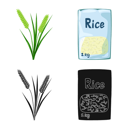 Isolated object of crop and ecological icon. Collection of crop and cooking stock symbol for web.のイラスト素材
