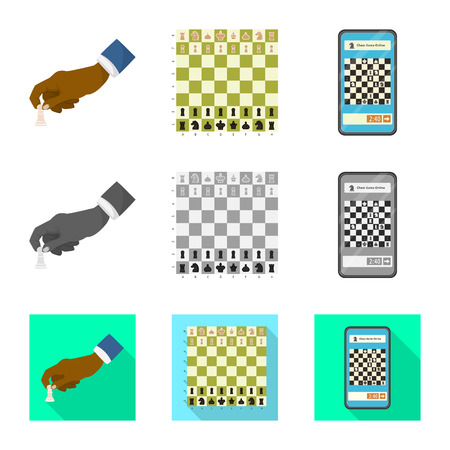 Vector illustration of checkmate and thin symbol. Collection of checkmate and target stock vector illustration.のイラスト素材