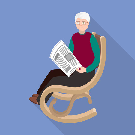 Isolated object of grandfather and newspaper logo. Set of grandfather and man vector icon for stock.のイラスト素材