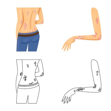 Isolated object of medical and pain  symbol. Set of medical and disease vector icon for stock.のイラスト素材