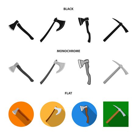 Vector illustration of ax  and hammer logo. Set of ax  and chopping stock symbol for web.のイラスト素材