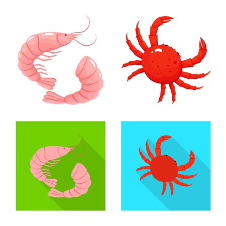 Vector design of fresh  and restaurant logo. Set of fresh  and marine   stock symbol for web.のイラスト素材
