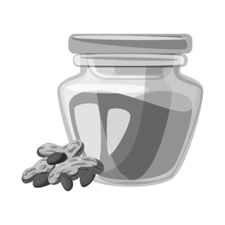 Vector illustration of peanut and butter  symbol. Set of peanut and calcium  stock vector illustration.のイラスト素材