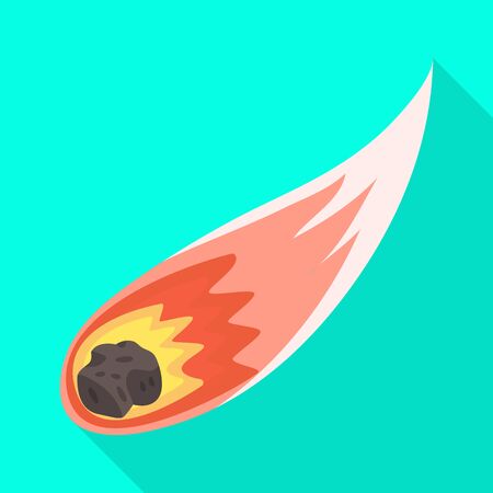 Vector illustration of comet and asteroid  symbol. Set of comet and rock  vector icon for stock.のイラスト素材