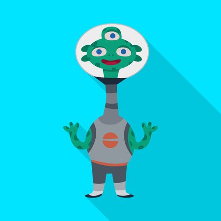 Vector design of alien  and astronaut  icon. Set of alien  and cute vector icon for stock.のイラスト素材