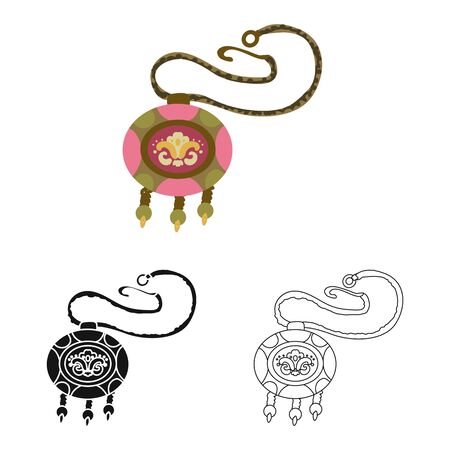 Vector illustration of Georgian and amulet symbol. Collection of Georgian and round  stock symbol for web.のイラスト素材
