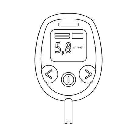 Isolated object of glucometer  and measuring logo. Collection of glucometer  and chronic vector icon for stock.のイラスト素材