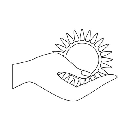 Isolated object of sunlight  and hand sign. Set of sunlight  and summer stock vector illustration.のイラスト素材