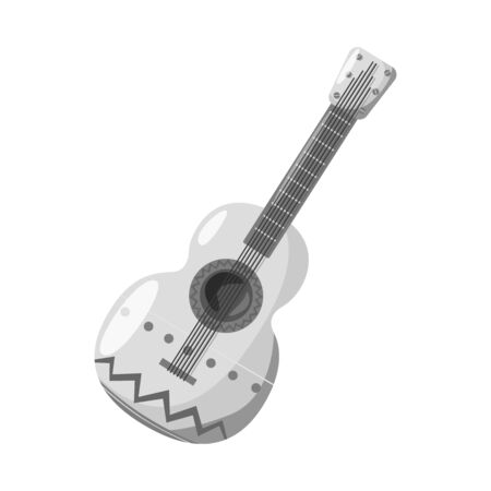 Isolated object of guitar  and ornament  logo. Collection of guitar  and folk stock symbol for web.のイラスト素材
