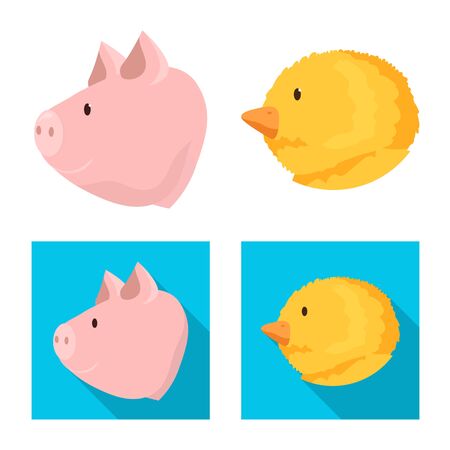 Vector design of agriculture and breeding sign. Set of agriculture and organic  stock symbol for web.のイラスト素材
