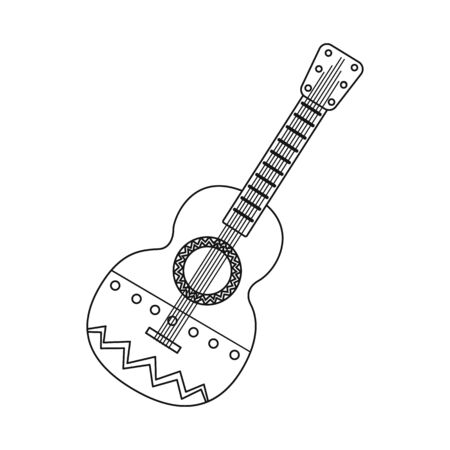 Vector design of guitar  and ornament  sign. Collection of guitar  and folk vector icon for stock.のイラスト素材