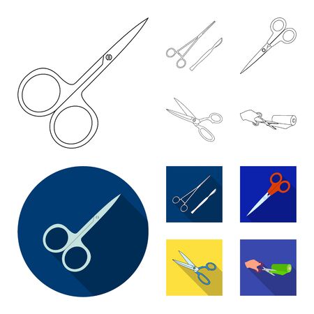 Isolated object of scissor and craft  icon. Collection of scissor and open stock vector illustration.のイラスト素材