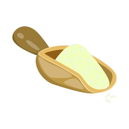 Vector illustration of scoop and rice logo. Set of scoop and grain  stock symbol for web.のイラスト素材
