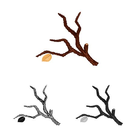 Vector illustration of branch and piece  icon. Set of branch and waste vector icon for stock.のイラスト素材
