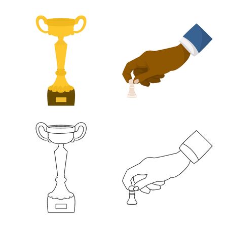 Vector design of checkmate and thin icon. Collection of checkmate and target vector icon for stock.のイラスト素材