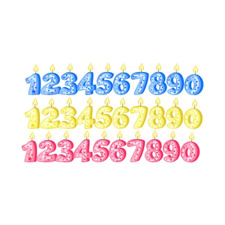 Vector design of candle and holiday logo. Set of candle and bright stock vector illustration.のイラスト素材