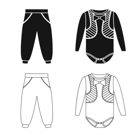 Vector illustration of fashion and garment logo. Set of fashion and cotton stock symbol for web.のイラスト素材