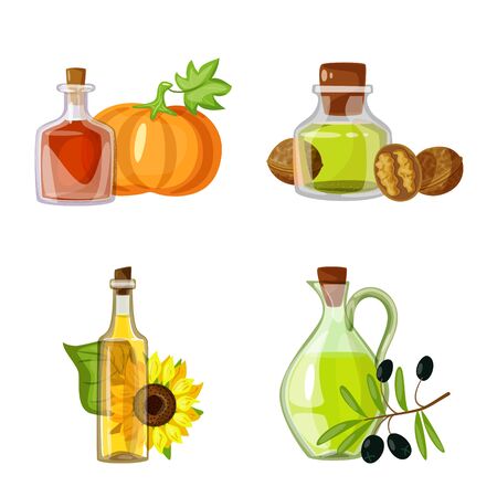 Vector illustration of bottle and glass sign. Collection of bottle and agriculture vector icon for stock.のイラスト素材
