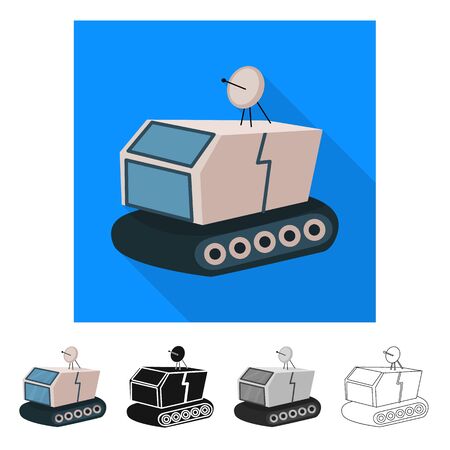 Vector illustration of station and moon icon. Set of station and robot vector icon for stock.のイラスト素材