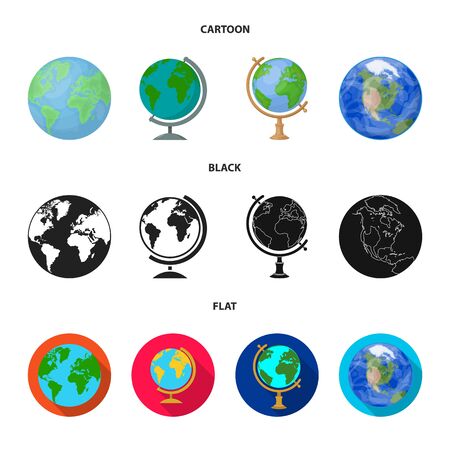 Vector illustration of globe and world sign. Set of globe and earth stock vector illustration.のイラスト素材