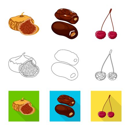 Vector illustration of food and raw sign. Collection of food and nature vector icon for stock.のイラスト素材