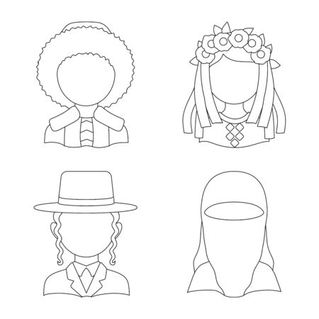 Vector illustration of imitator and resident . Set of imitator and culture stock symbol for web.のイラスト素材