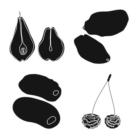 Vector illustration of vitamin  and nature   sign. Set of vitamin  and dried  stock vector illustration.のイラスト素材