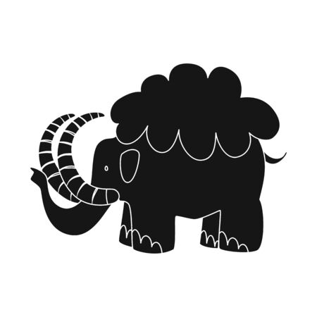 Isolated object of mammoth and animal icon. Collection of mammoth and prehistory vector icon for stock.のイラスト素材
