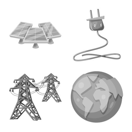 Vector illustration of organic and nature logo. Collection of organic and panel vector icon for stock.のイラスト素材